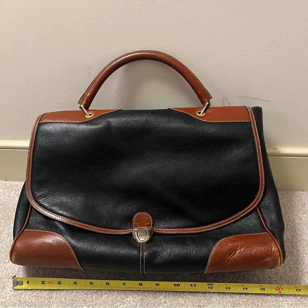 Bally Black and Brown Leather Bag Briefcase